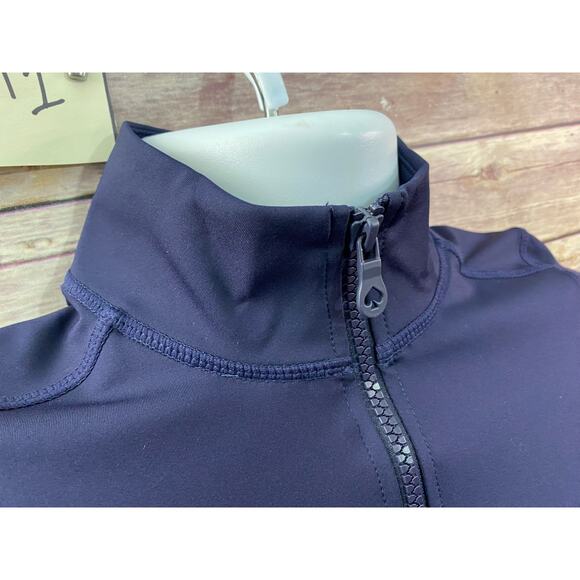 $188 KATE SPADE New York Womens Small Eyelet JACKET Zip NAVY BLUE Stretch - Picture 10 of 12